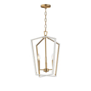 Maxim - 28613WTNAB - Three Light Pendant - Melrose - White/Natural Aged Brass