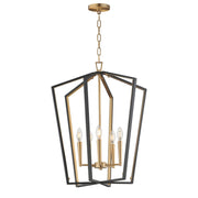 Maxim - 28615BKNAB - Five Light Pendant - Melrose - Black / Natural Aged Brass