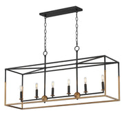 Maxim - 28626BKWBR - Six Light Linear Pendant - SoHo - Black/Weathered Brass