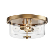 Maxim - 5691CLNAB - Two Light Flush Mount - Fuller - Natural Aged Brass