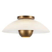 Kuzco Lighting - SF11914-OP/VB - One Light Semi-Flush Mount - Umbra - Opal Glass/Vintage Brass