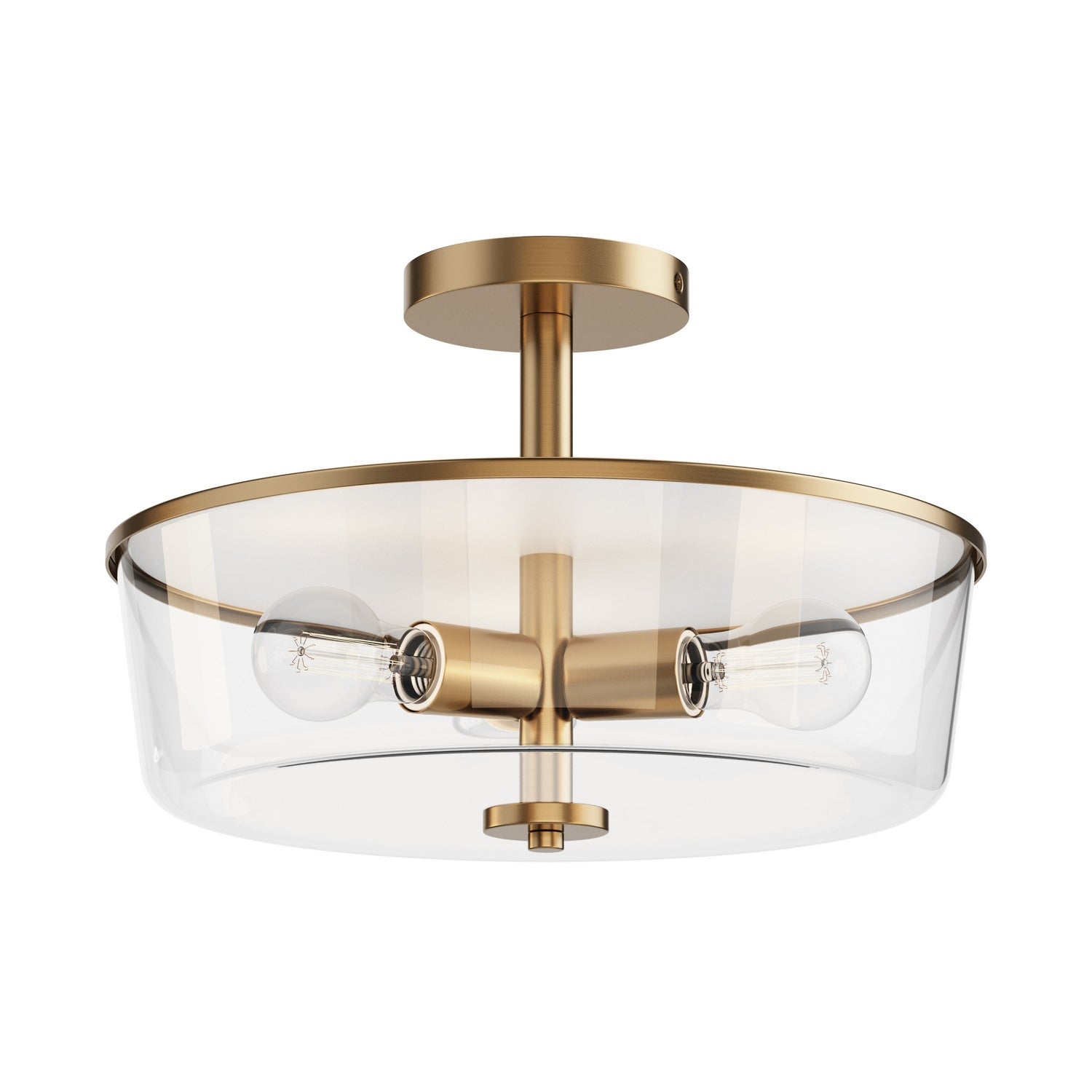 Maxim - 5695CLNAB - Three Light Semi Flush/Pendant Convertible - Fuller - Natural Aged Brass