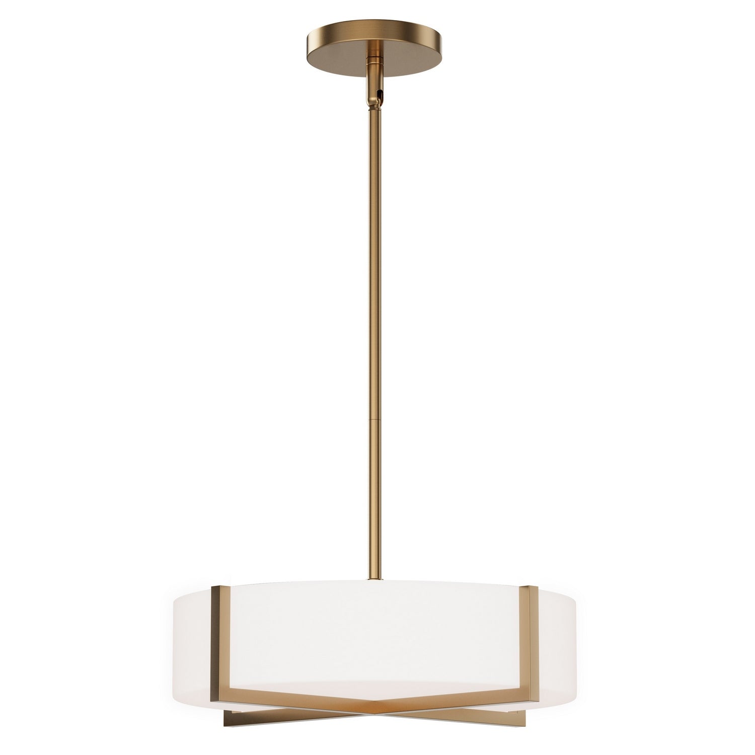 Maxim - 57945WTNAB - LED Flush Mount/ Pendant Convertible - Dexter - Natural Aged Brass
