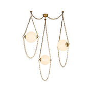 Alora - CH372103VBCDG - LED Chandelier - Petra - Vintage Brass/Cloud Glass