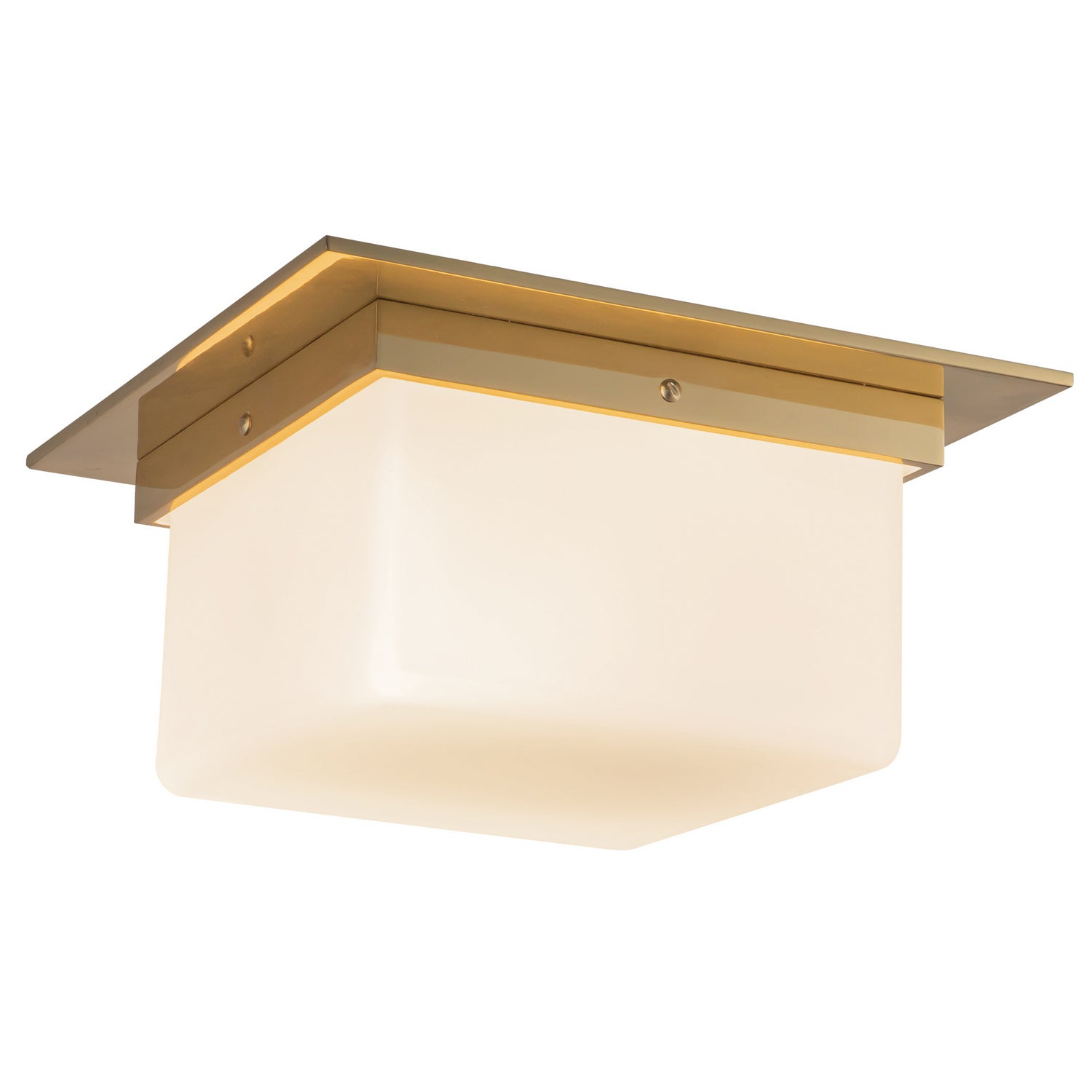 Alora - FM356115PTBOP - Two Light Flush Mount - Mineral - Patina Brass/Opal Glass