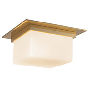 Alora - FM356115PTBOP - Two Light Flush Mount - Mineral - Patina Brass/Opal Glass