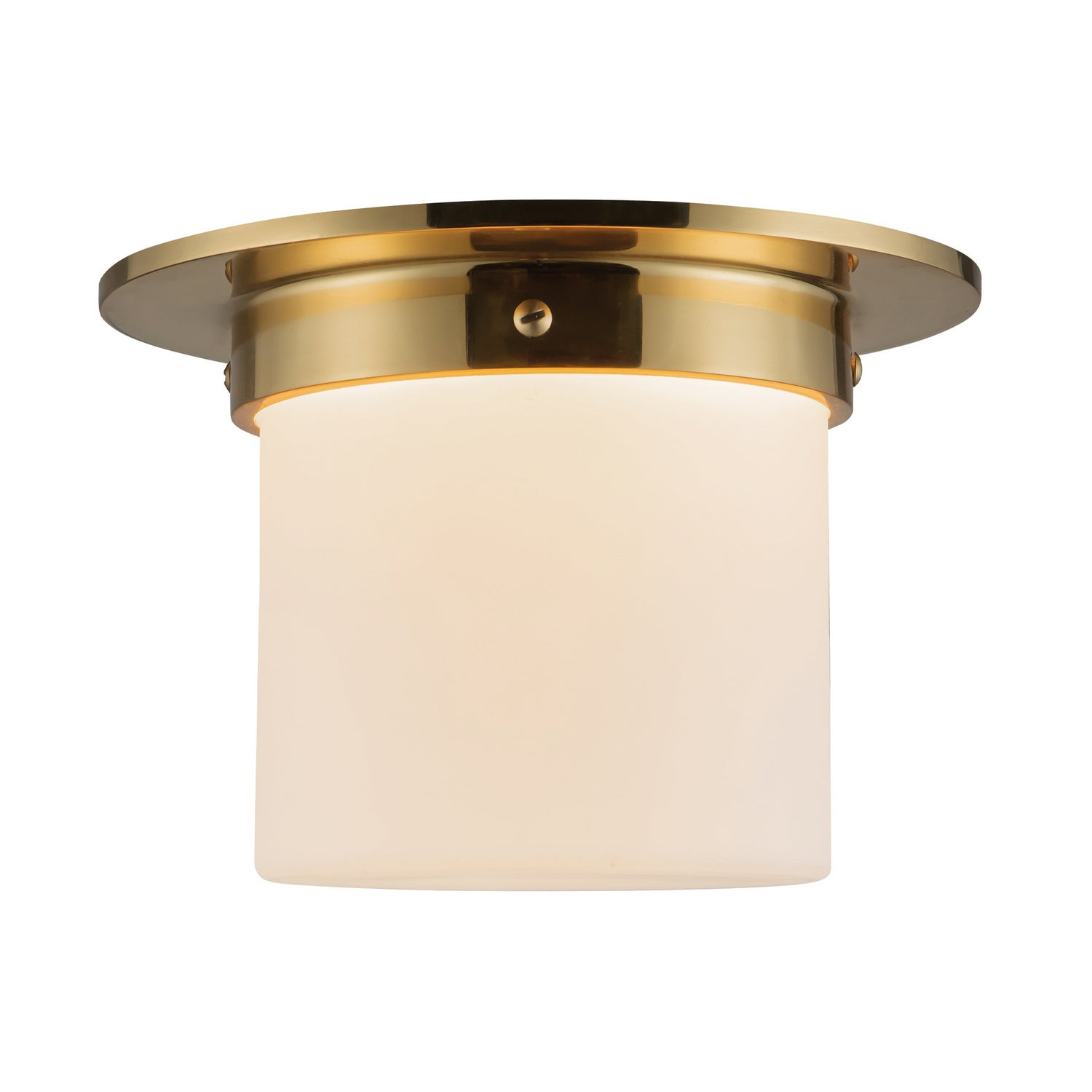 Alora - FM360085PTBOP - One Light Flush Mount - Mineral - Patina Brass/Opal Glass