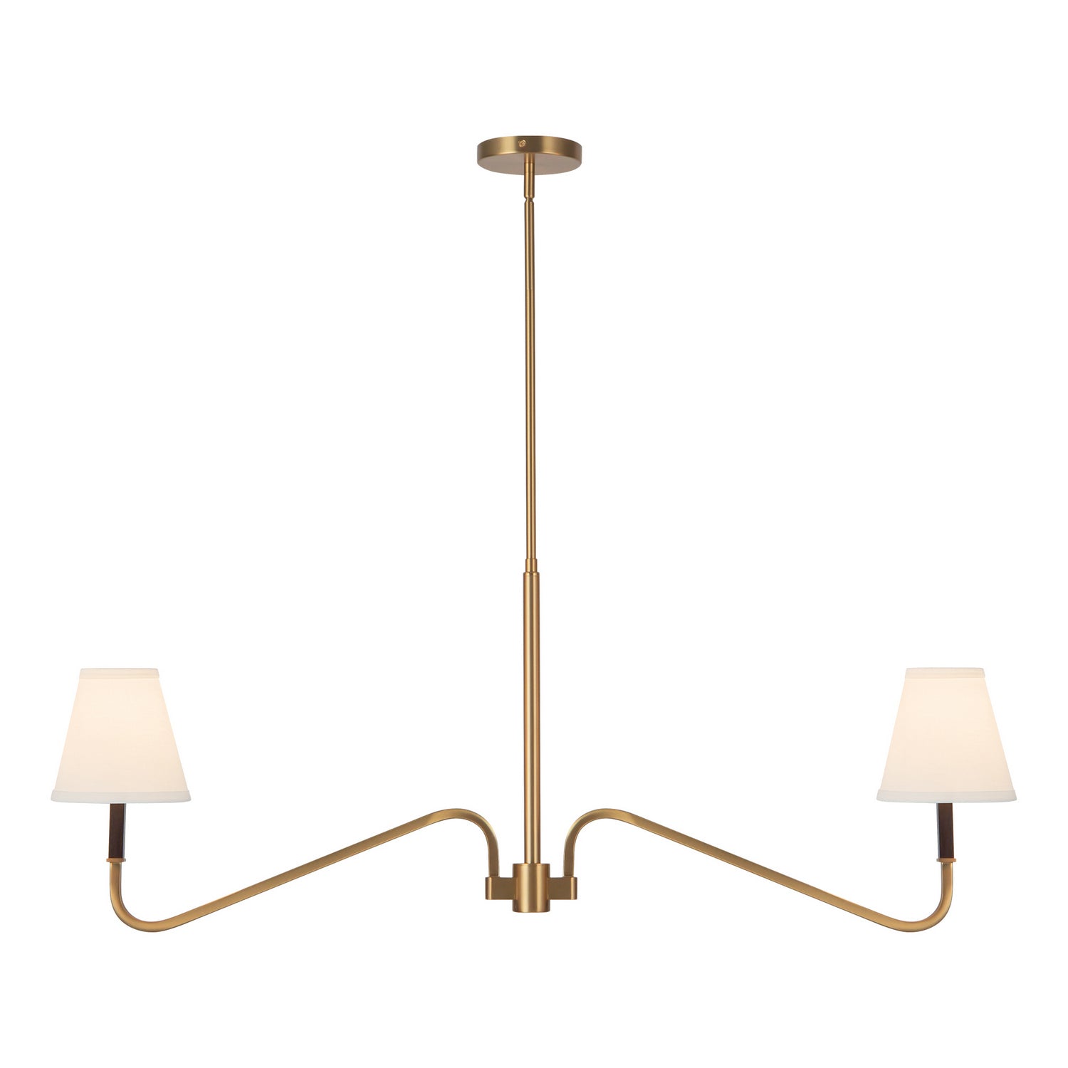 Alora - LP445242BGWL - Two Light Linear Pendant - Sloan - Brushed Gold/White Linen