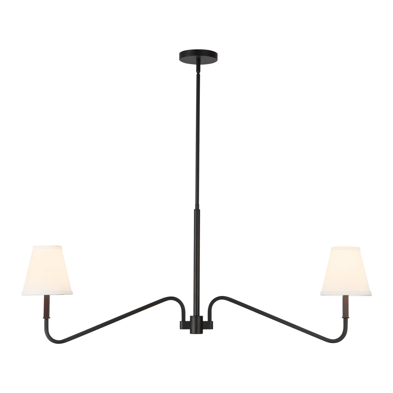 Alora - LP445242MBWL - Two Light Linear Pendant - Sloan - Matte Black/White Linen