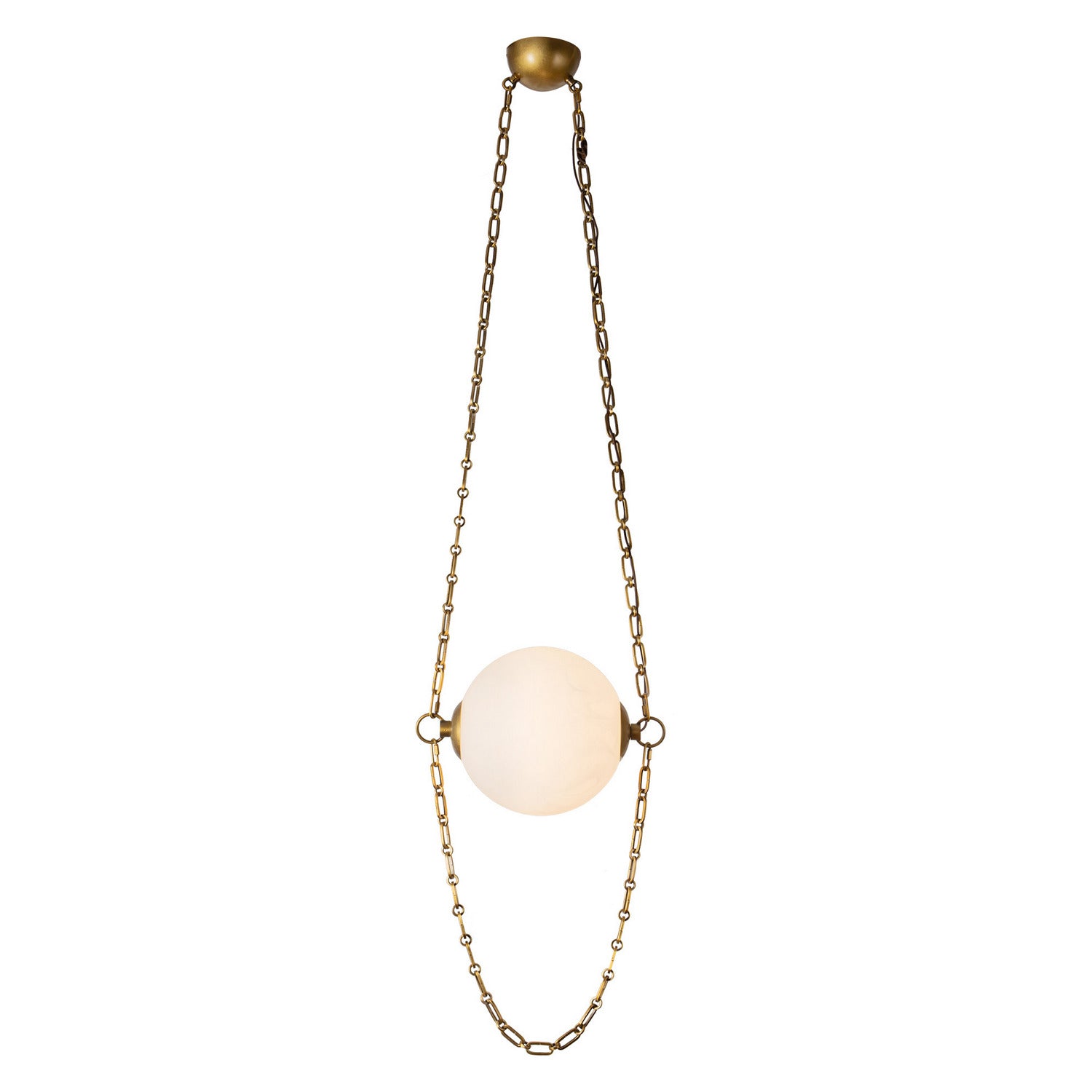Alora - PD372010VBCDG - LED Pendant - Petra - Vintage Brass/Cloud Glass