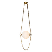 Alora - PD372010VBCDG - LED Pendant - Petra - Vintage Brass/Cloud Glass