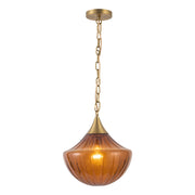 Alora - PD651012BGAM - One Light Pendant - Farrah - Brushed Gold/Amber