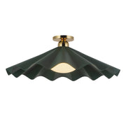 Alora - SF354125PGN - One Light Semi-Flush Mount - Furrow - Pine Green