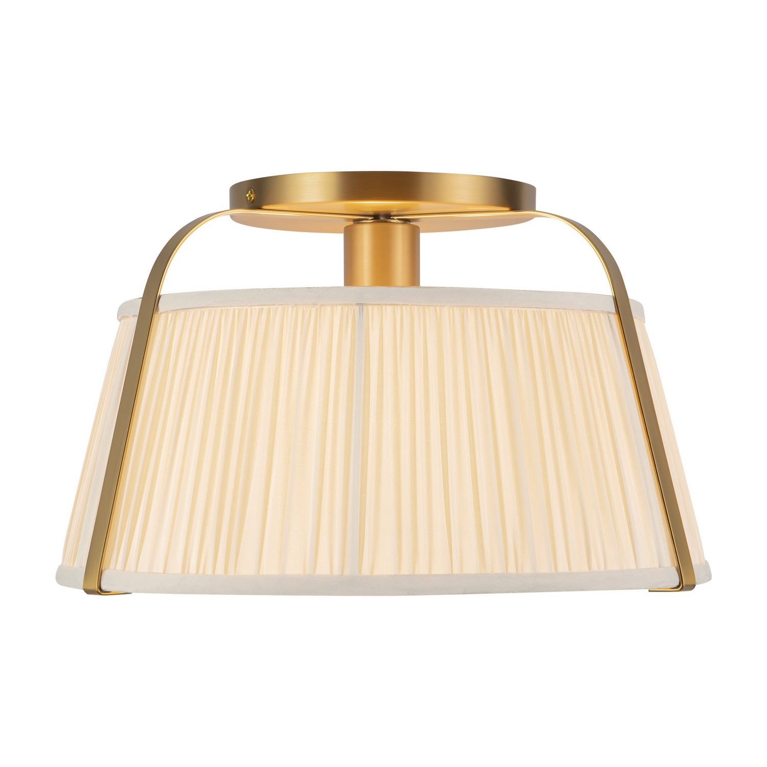 Alora - SF675213BGWL - One Light Semi-Flush Mount - Scout - Brushed Gold/White Linen