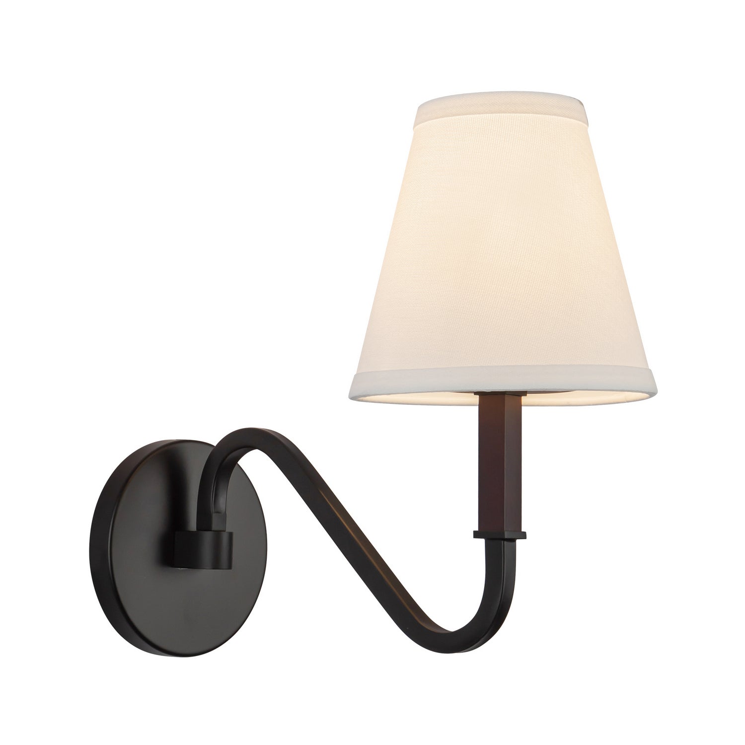 Alora - WS445106MBWL - One Light Wall Sconce - Sloan - Matte Black/White Linen