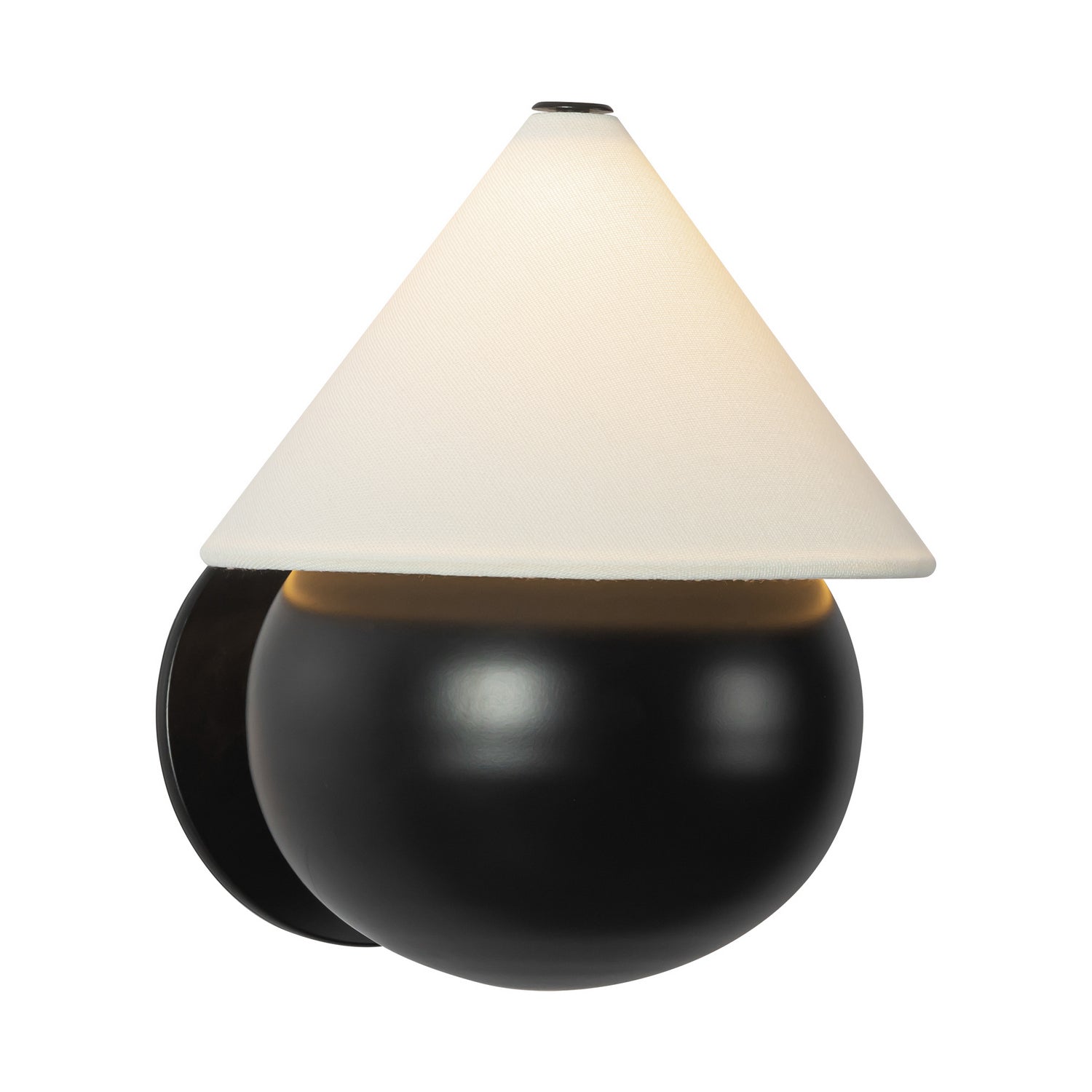 Alora - WS453107MBWL - LED Wall Sconce - Rowan - Matte Black/White Linen
