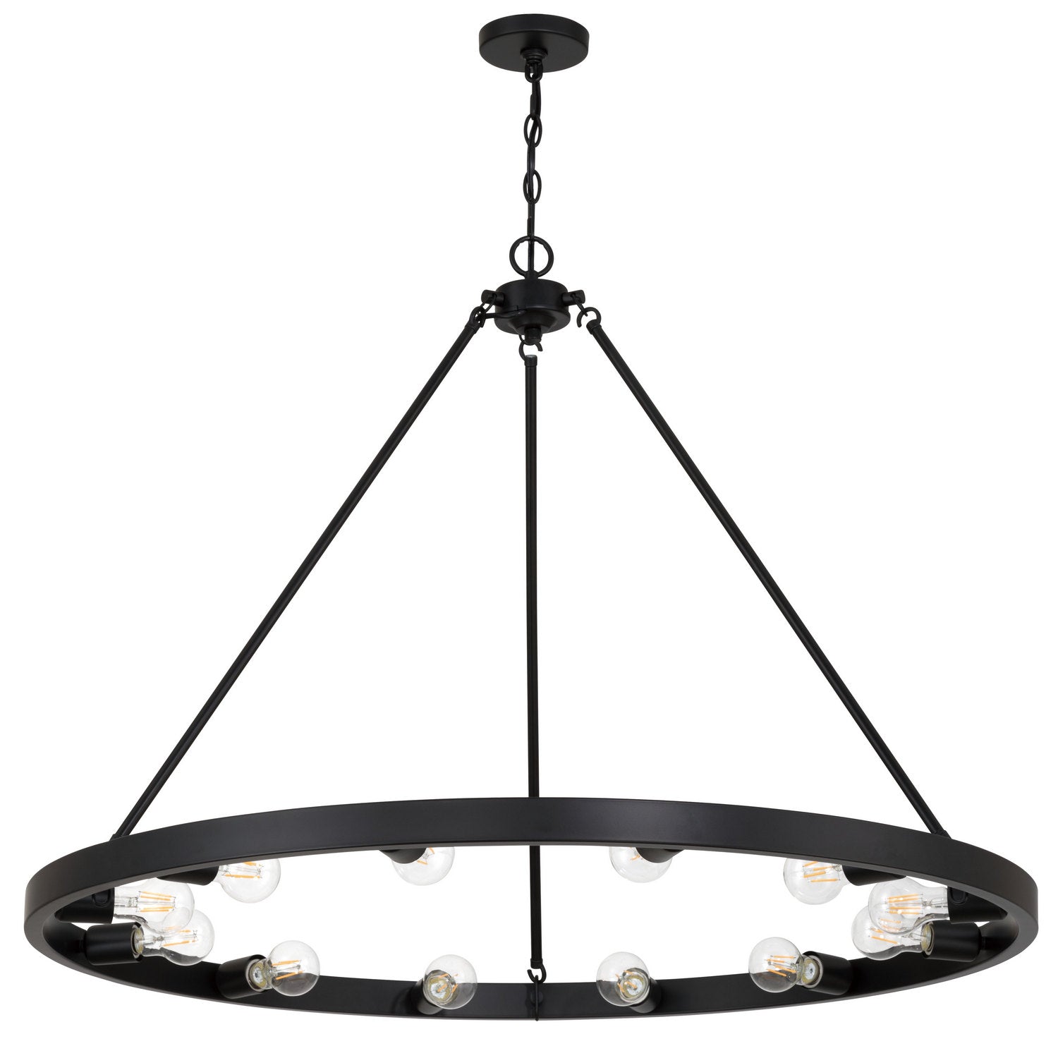 Golden - 1019-12 BLK - 12 Light Chandelier - Castile - Matte Black