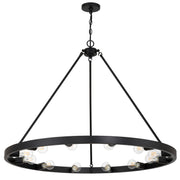 Golden - 1019-12 BLK - 12 Light Chandelier - Castile - Matte Black