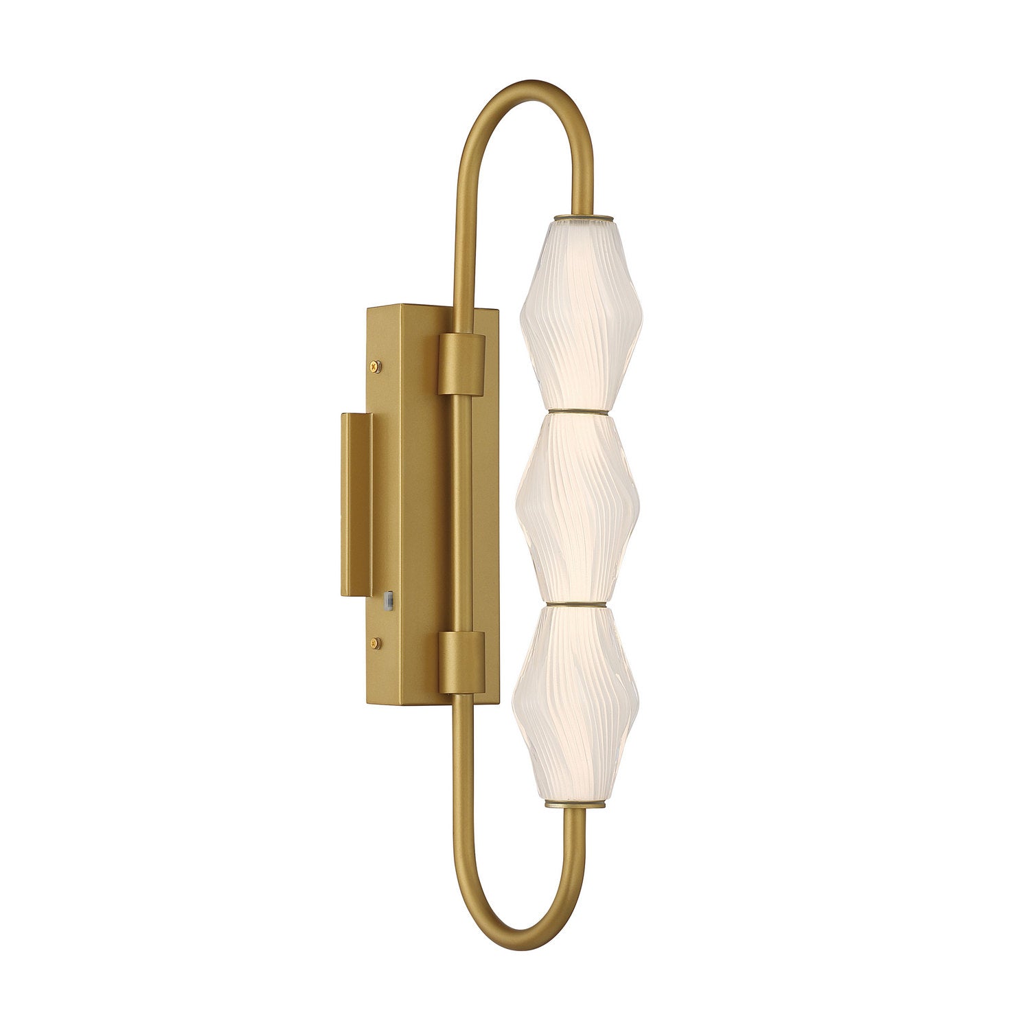 Golden - 1517-OWL3 SBG-FST - LED Outdoor Wall Mount - Geode - Satin Brushed Gold