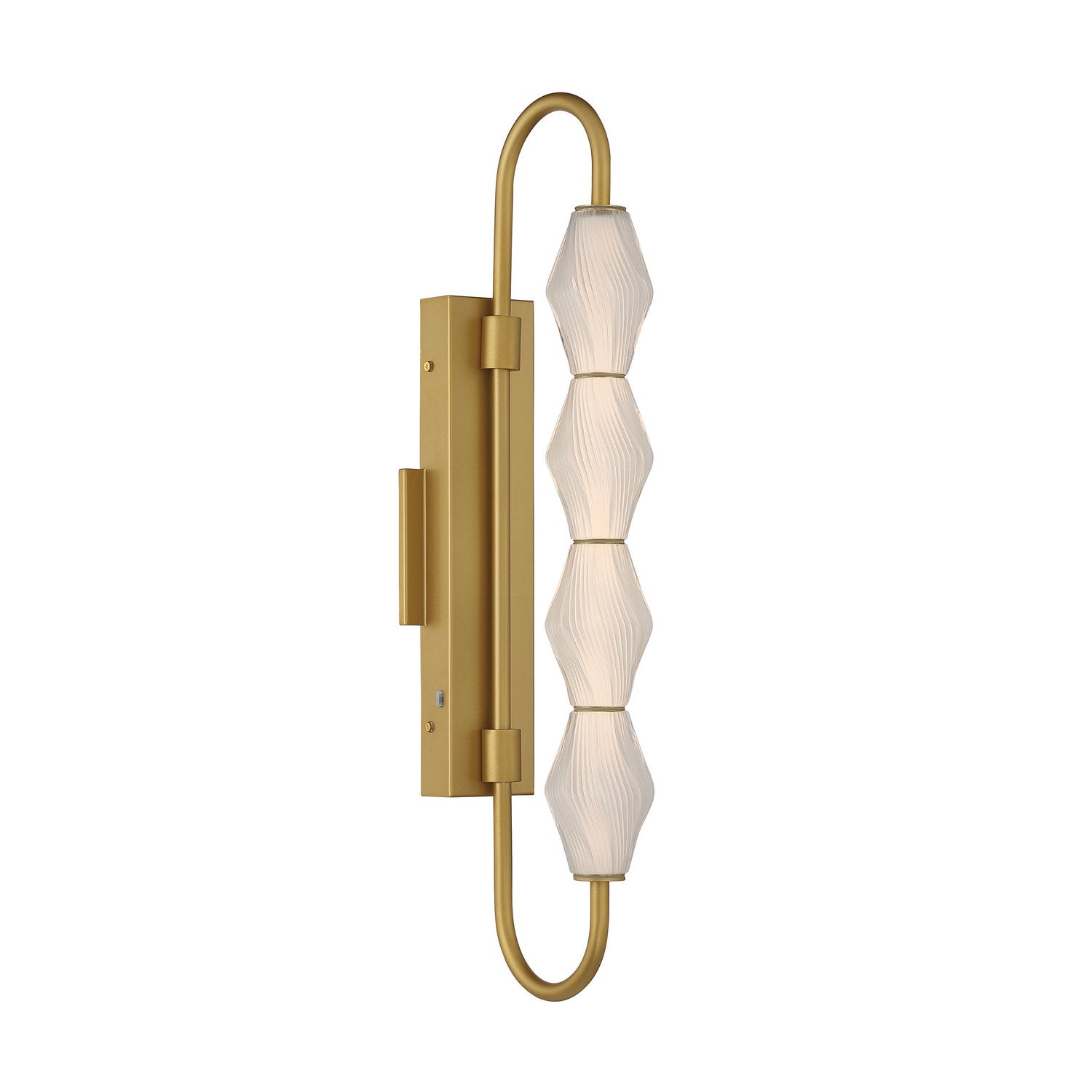 Golden - 1517-OWL4 SBG-FST - LED Outdoor Wall Mount - Geode - Satin Brushed Gold