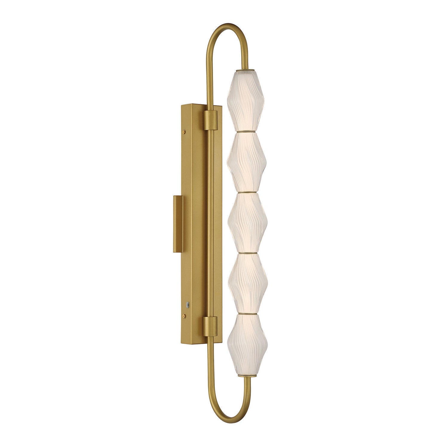 Golden - 1517-OWL5 SBG-FST - LED Outdoor Wall Mount - Geode - Satin Brushed Gold