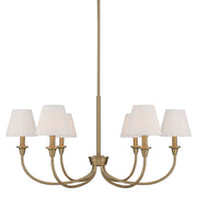 Golden - 1622-6 BCB-EPW - Six Light Chandelier - Brushed Champagne Brass