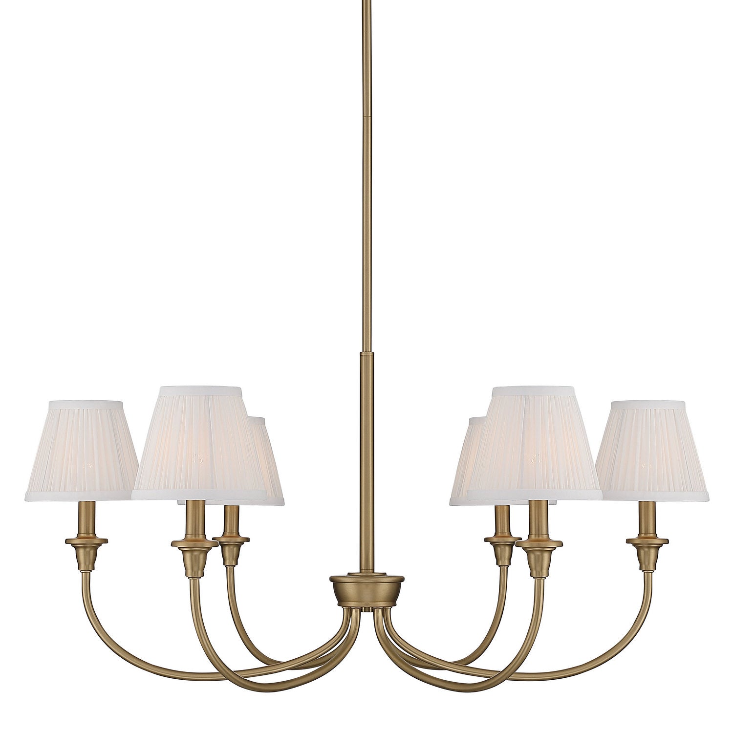 Golden - 1622-6 BCB-HGW - Six Light Chandelier - Brushed Champagne Brass
