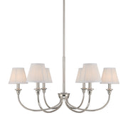 Golden - 1622-6 PN-HGW - Six Light Chandelier - Polished Nickel