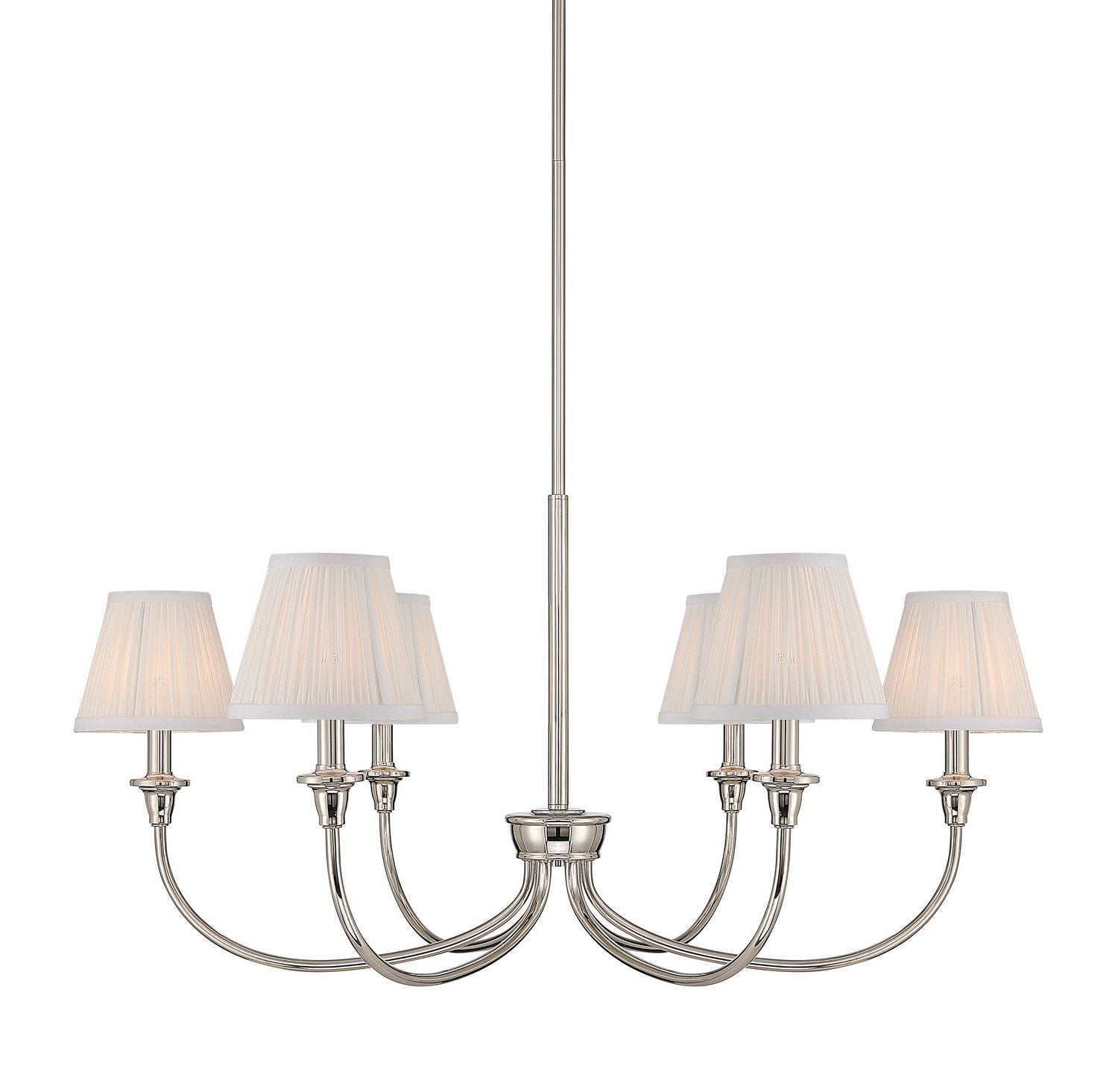 Golden - 1622-6 PN-HGW - Six Light Chandelier - Polished Nickel