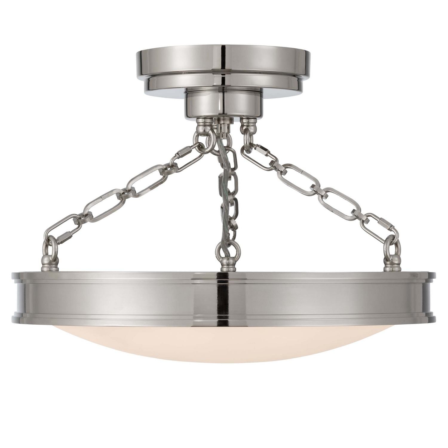 Golden - 1700-17SF PN-EG - LED Semi-Flush Mount - Cameron - Polished Nickel