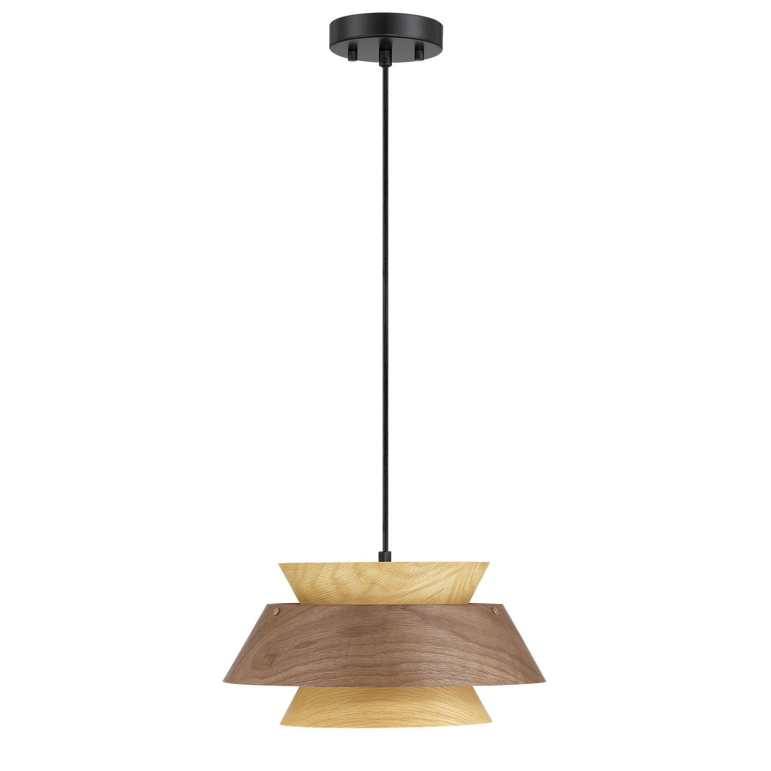 Golden - 3990-913 DWA-LWA - One Light Pendant - Aalto - Dark Walnut-Light Walnut