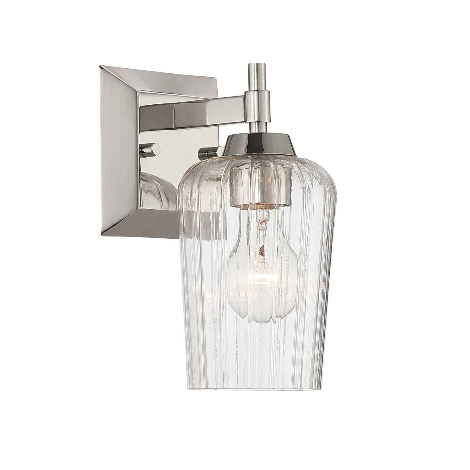 Golden - 5189-WSC PN-FLT - One Light Wall Sconce Vanity - Brilia - Polished Nickel