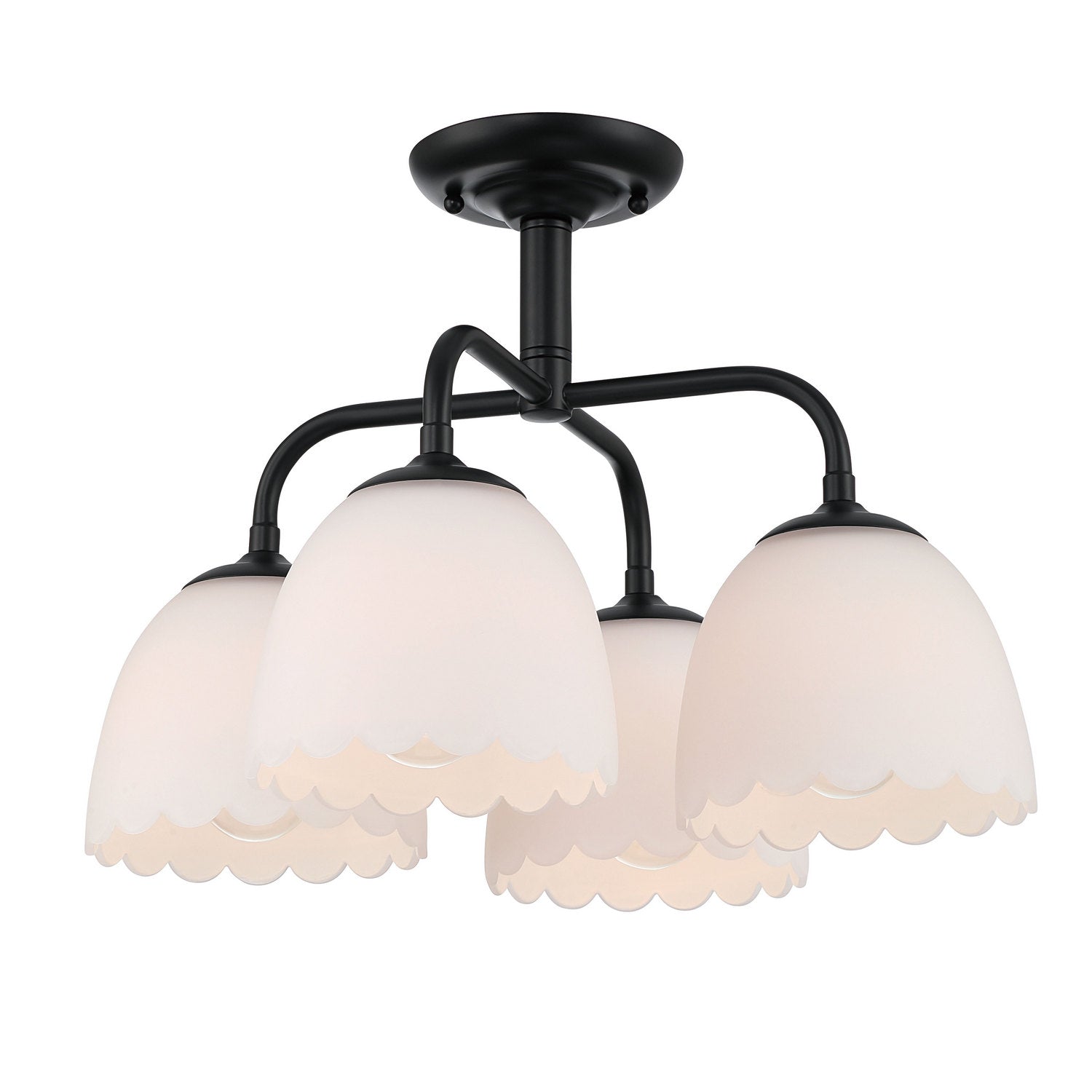 Golden - 6954-4SF BLK-OP - Four Light Semi-Flush Mount - Dorinda - Matte Black