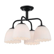 Golden - 6954-4SF BLK-OP - Four Light Semi-Flush Mount - Dorinda - Matte Black