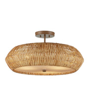 Currey and Company - 9000-1347 - Three Light Semi-Flush Mount - Antibes - Natural/Khaki/White