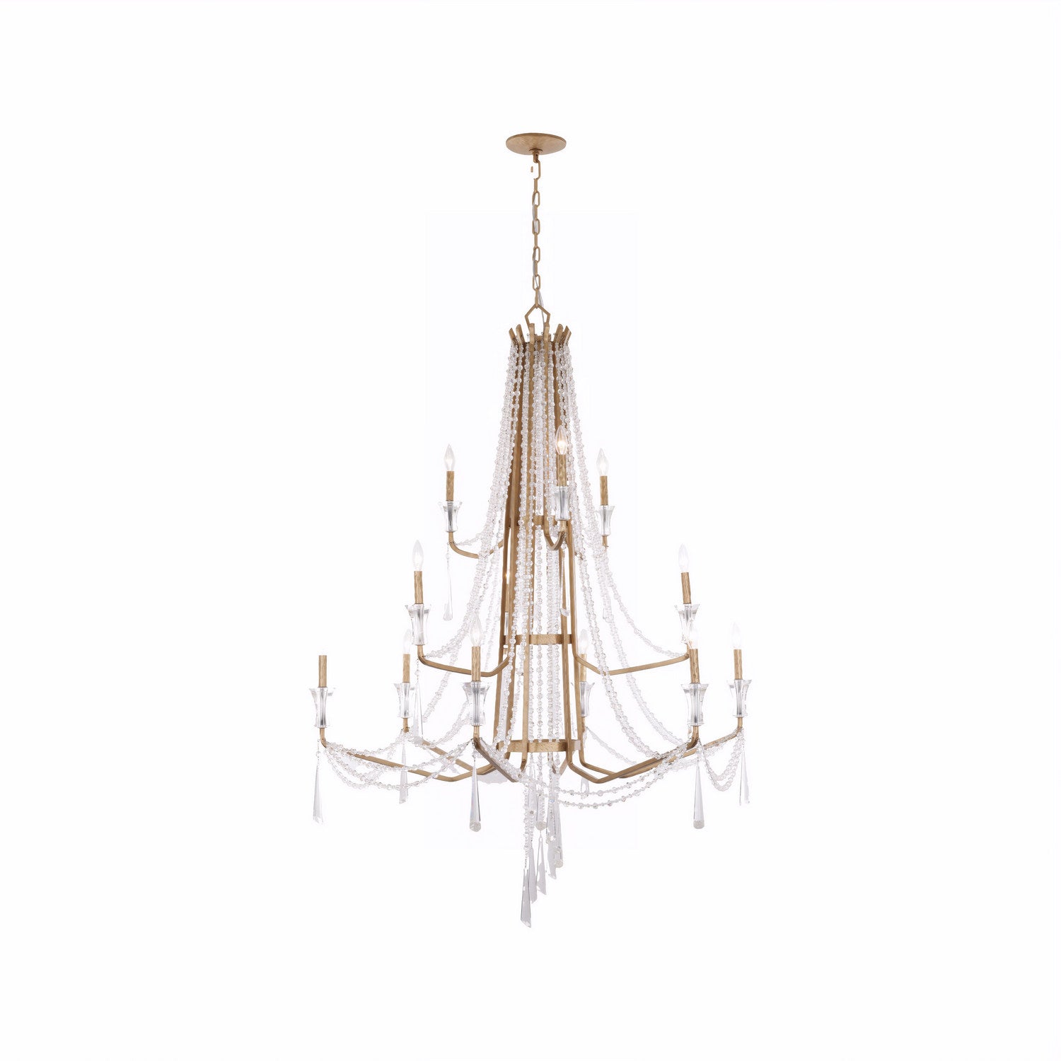 Varaluz - 270C12BK - 12 Light Chandelier - Barcelona - Brass Kisser