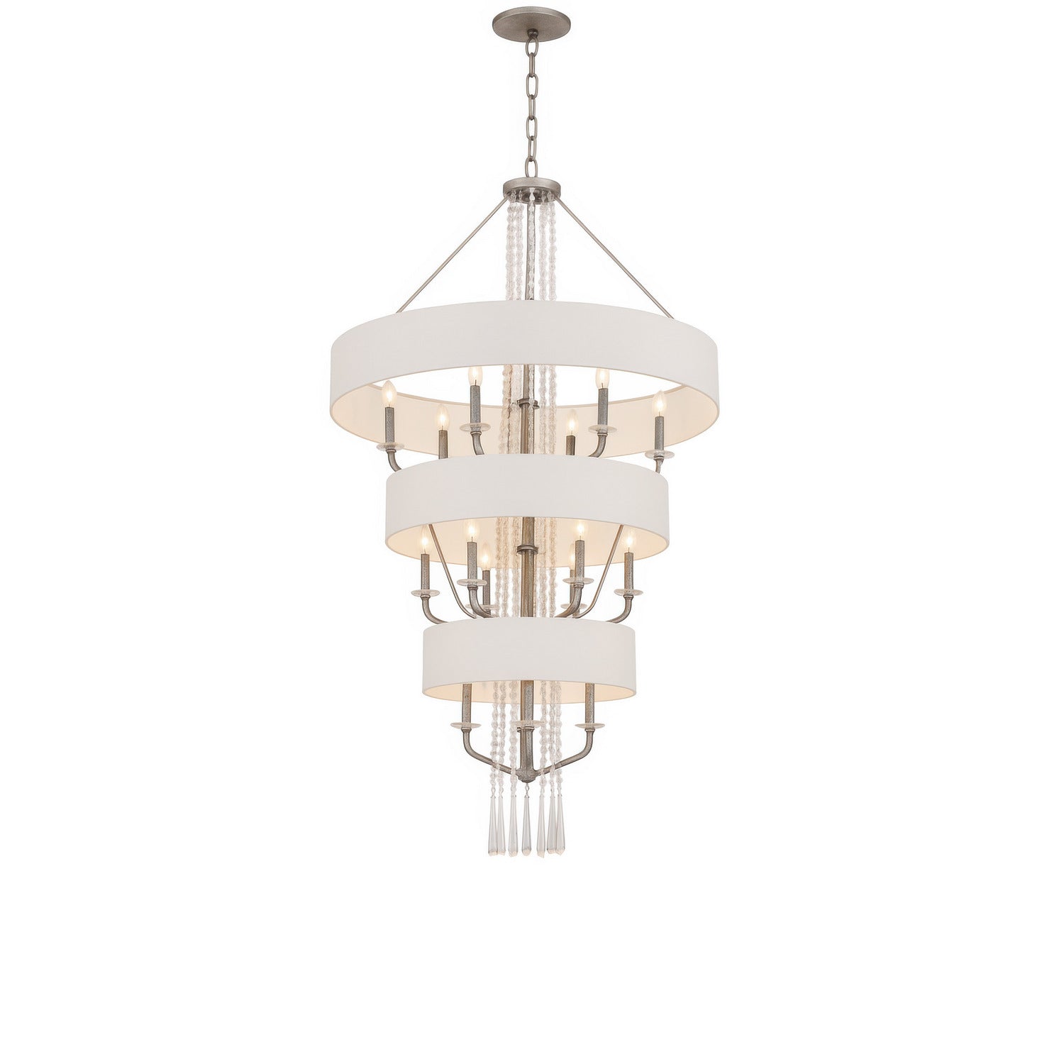 Varaluz - 270P15TR - 15 Light Pendant - Barcelona - Transcend Silver