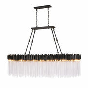 Varaluz - 309N10MBFG - Ten Light Linear Pendant - Matrix - Matte Black/French Gold