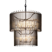 Varaluz - 393C14MBFG - 14 Light Chandelier - Park Row - Matte Black/French Gold