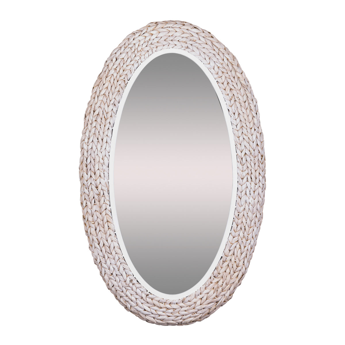 Varaluz - 457MI24MWW - Wall Mirror - Athena - Matte White/Whitewash Seagrass