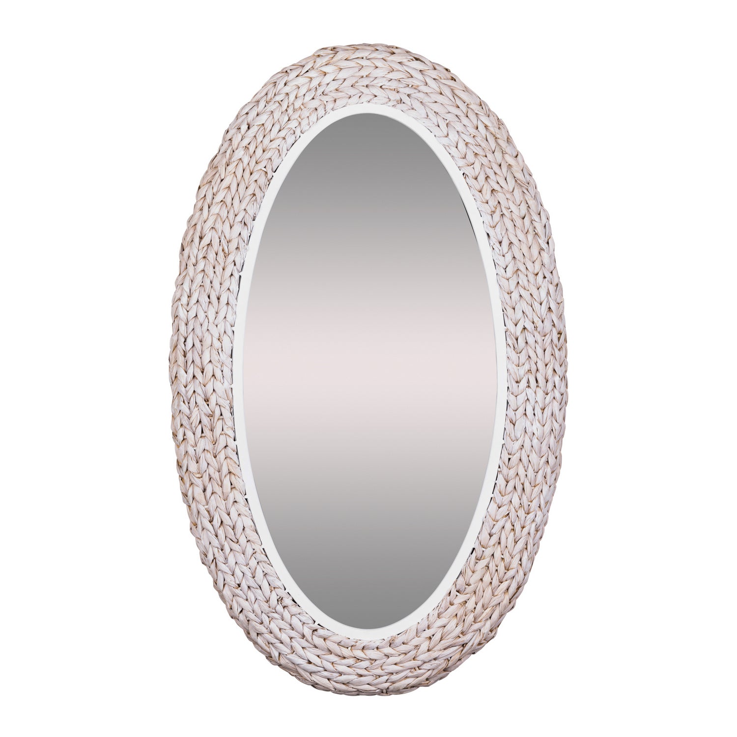 Varaluz - 457MI24MWW - Wall Mirror - Athena - Matte White/Whitewash Seagrass