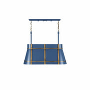 Varaluz - 536N03FBBRZ - Three Light Linear Pendant - Brasserie - French Blue/Heritage Bronze