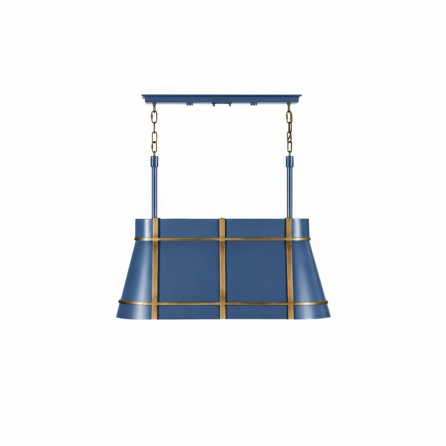 Varaluz - 536N03FBBRZ - Three Light Linear Pendant - Brasserie - French Blue/Heritage Bronze