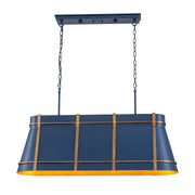 Varaluz - 536N04FBBRZ - Four Light Linear Pendant - Brasserie - French Blue/Heritage Bronze