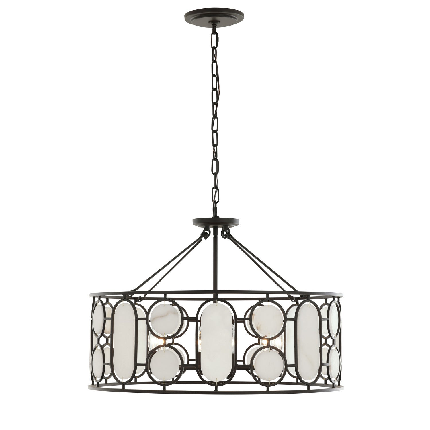 Varaluz - 555P06DB - Six Light Pendant - Oval Office - Ironclad