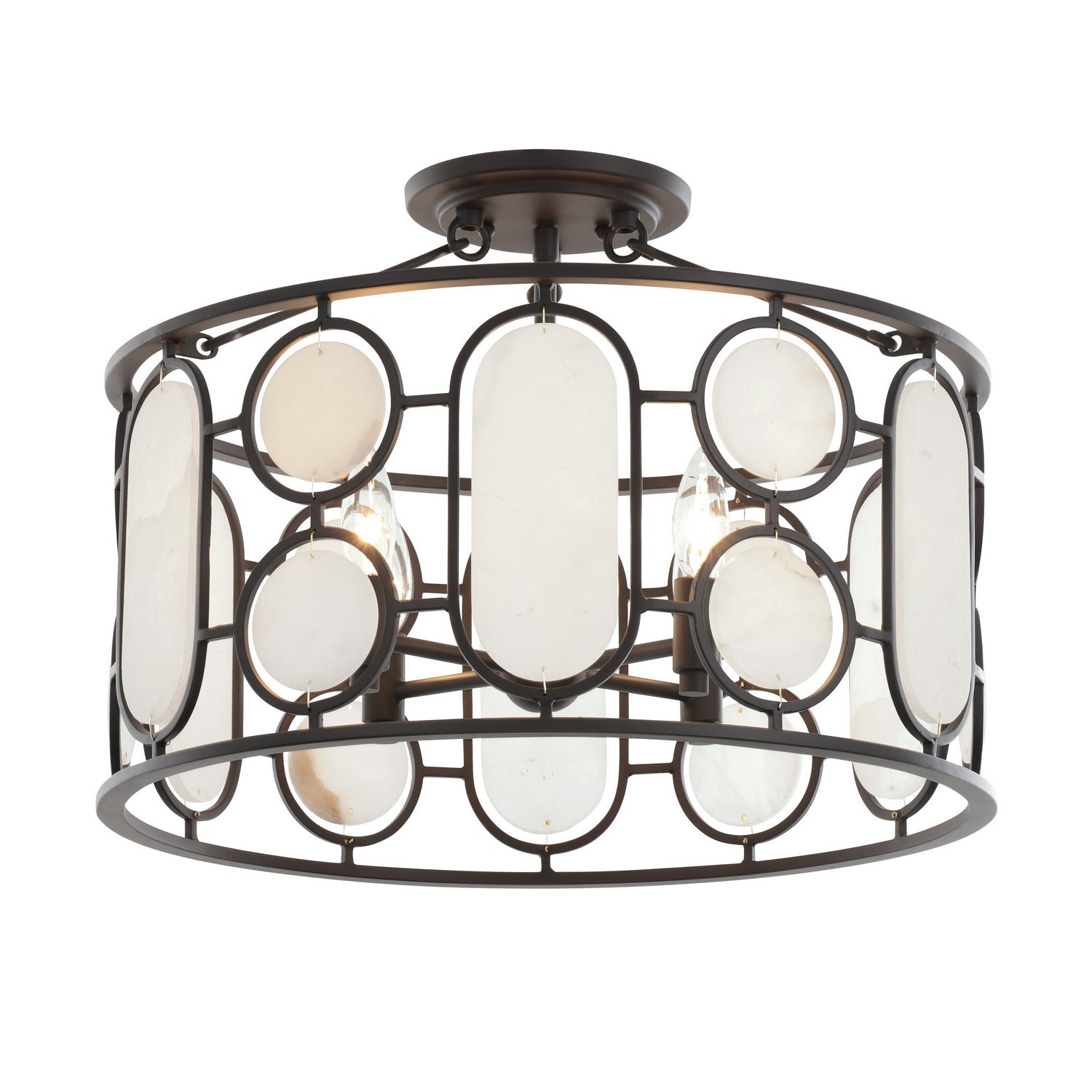 Varaluz - 555S04DB - Four Light Semi-Flush Mount - Oval Office - Ironclad