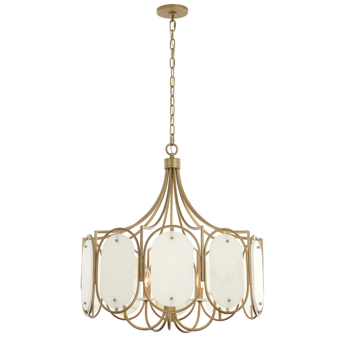 Varaluz - 556P05BK - Five Light Pendant - Panelist - Brass Kisser