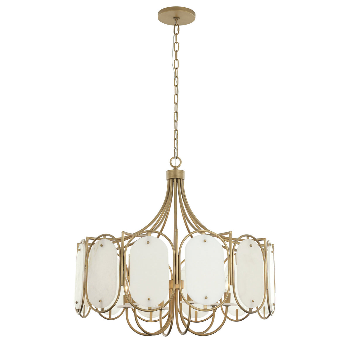 Varaluz - 556P06BK - Six Light Pendant - Panelist - Brass Kisser