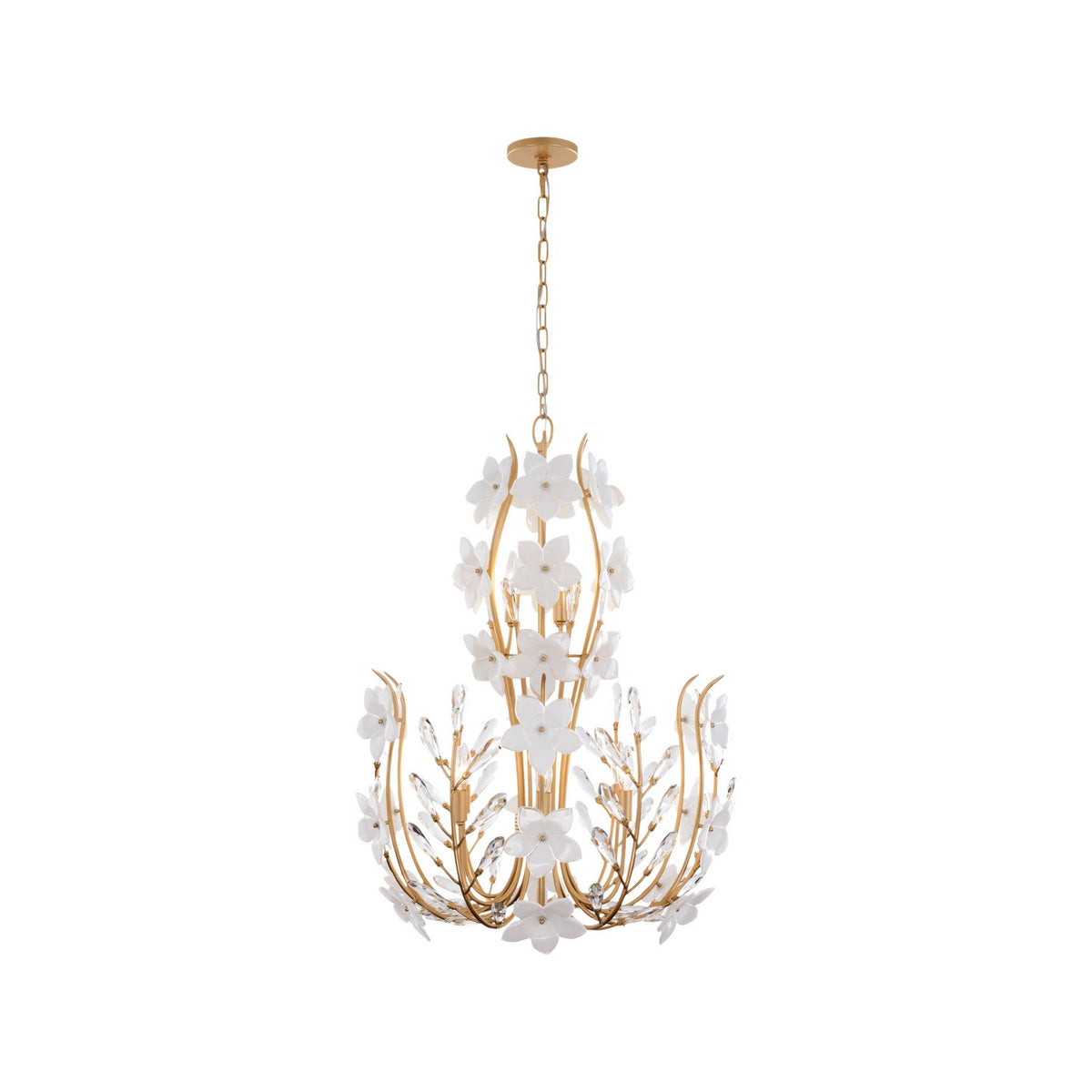 Varaluz - 558C09FG - Nine Light Chandelier - Petal Court - French Gold