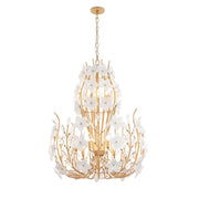 Varaluz - 558C12FG - 12 Light Chandelier - Petal Court - French Gold